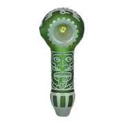 Milkyway Glass Maya Face Spoon Pipe | Green | Top View