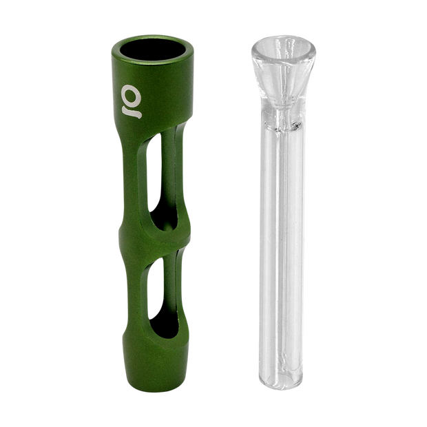 ONGROK Aluminum & Glass Chillum | Green | Separate Pieces