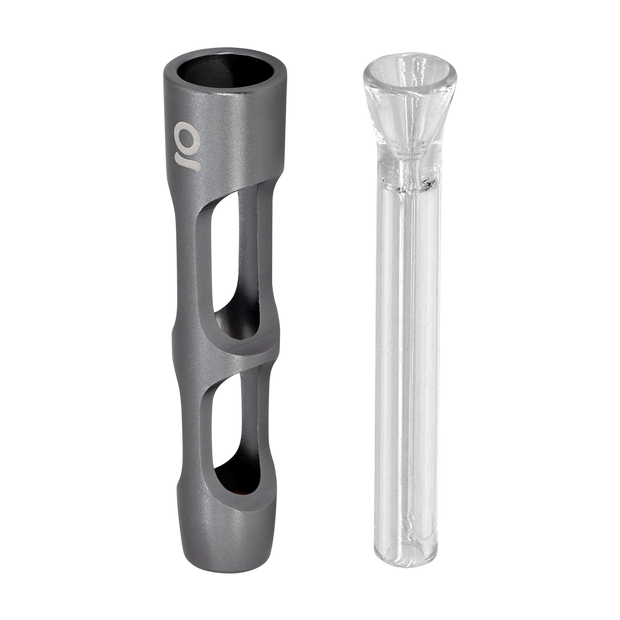 ONGROK Aluminum & Glass Chillum | Silver | Separate Pieces