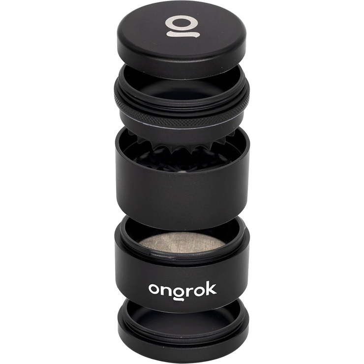 ONGROK Flower Petal Toothless Grinder | 2.2" | Black | Exploded View