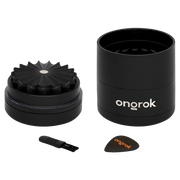 ONGROK Flower Petal Toothless Grinder | 2.2" | Black | Mill Chamber View