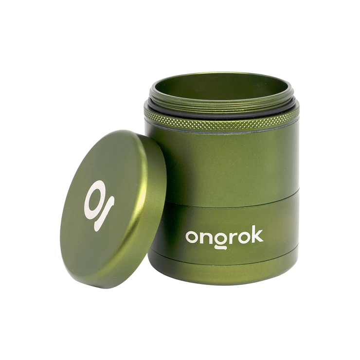 ONGROK Flower Petal Toothless Grinder | 2.2" | Green | Open View