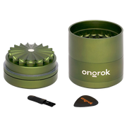 ONGROK Flower Petal Toothless Grinder | 2.2" | Green | Mill Chamber View