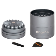 ONGROK Flower Petal Toothless Grinder | 2.2" | Silver | Mill Chamber View