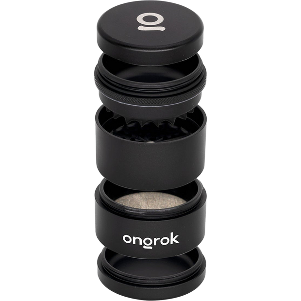 ONGROK Flower Petal Toothless Grinder | 2.5" | Black | Exploded View