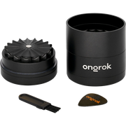 ONGROK Flower Petal Toothless Grinder | 2.5" | Black | Mill Chamber View