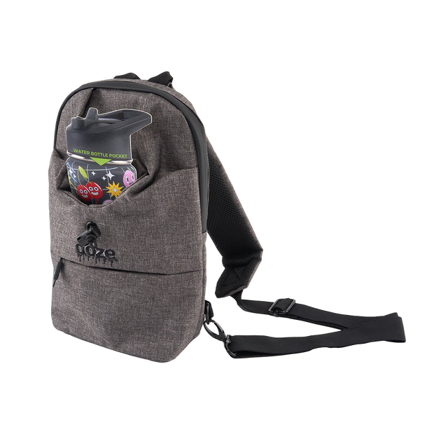 Ooze Traveler Series Smell Proof Cross-body Bag | Gray | Contents View