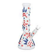 Patriot Leaf Glow Beaker Bong | Back View