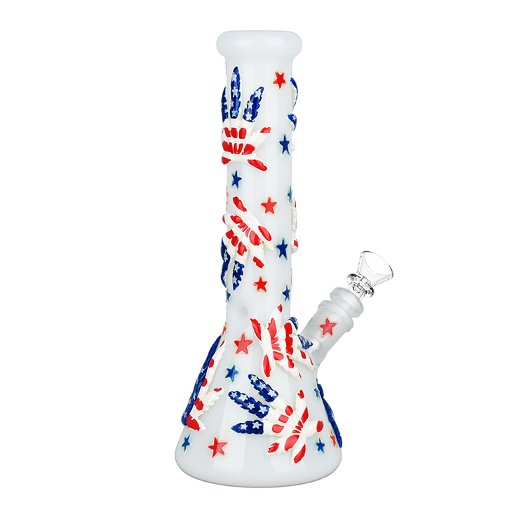 Patriot Leaf Glow Beaker Bong | Back View