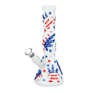 Patriot Leaf Glow Beaker Bong | Front View