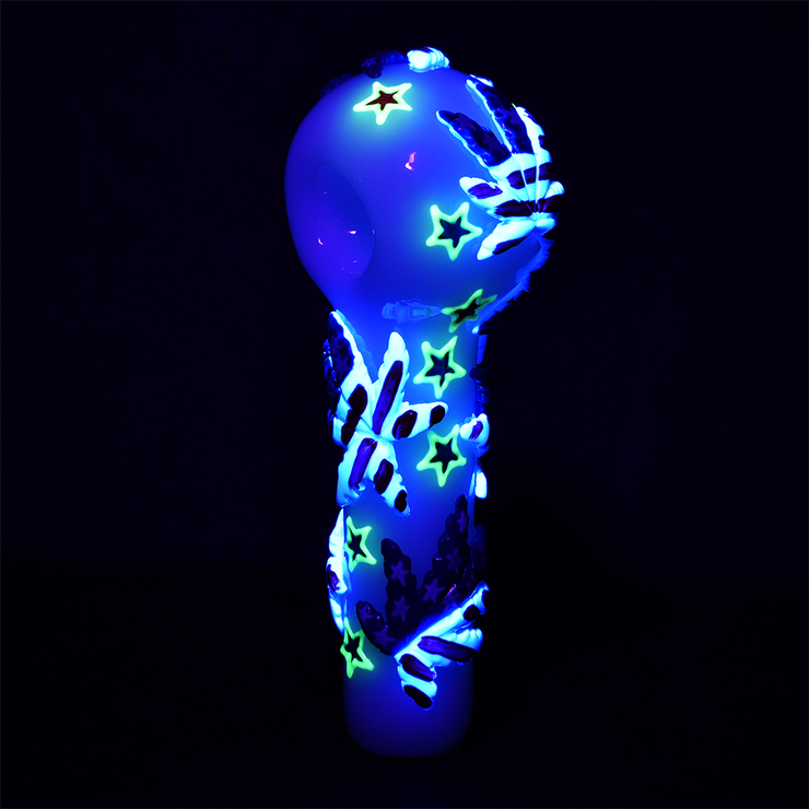 Patriot Leaf Glow Spoon Pipe | Glow In The Dark Accents 