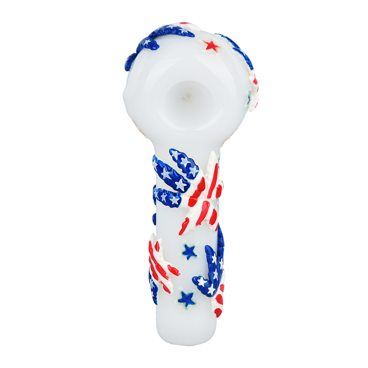 Patriot Leaf Glow Spoon Pipe | Top View