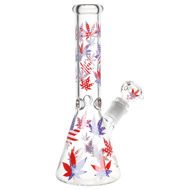 Patriotic Leaf Beaker Bong | Back View