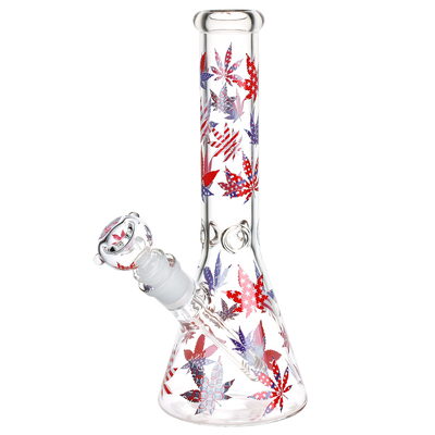 Patriotic Leaf Beaker Bong | Front View