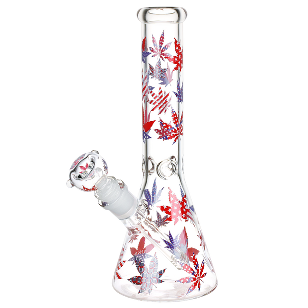 Patriotic Leaf Beaker Bong | Front View