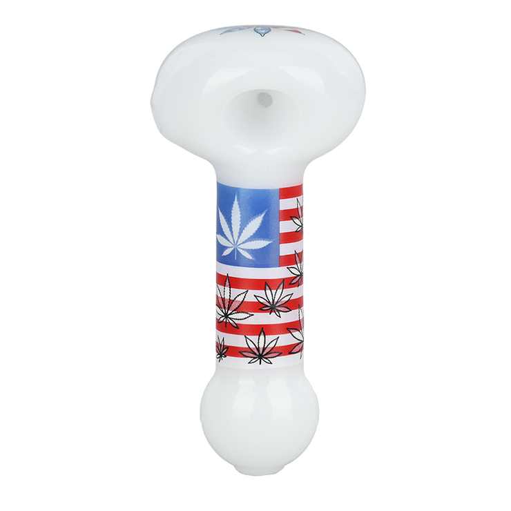 Patriotic Leaf Glow Spoon Pipe | Top View