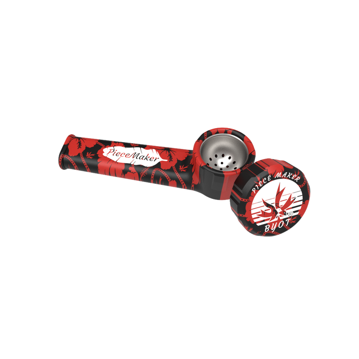 PieceMaker Karma Silicone Hand Pipe | Hibiscus Red Camo