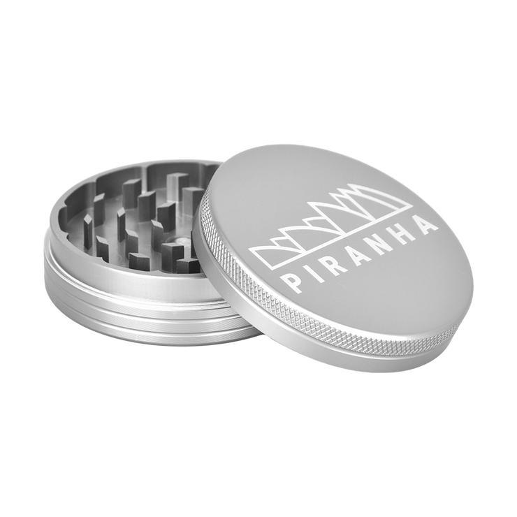 Piranha Aluminum Grinder | 2pc | 2.5" | Silver