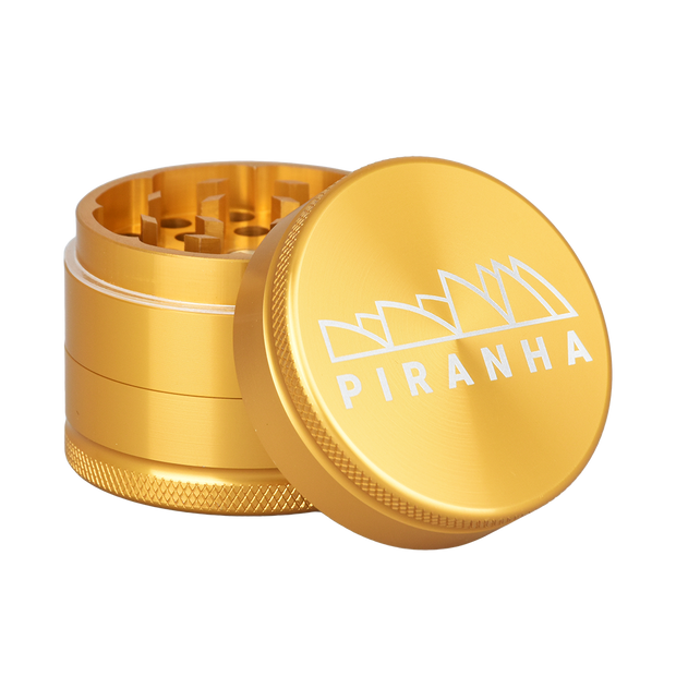 Piranha Aluminum Grinder | 3pc | 2" | Gold