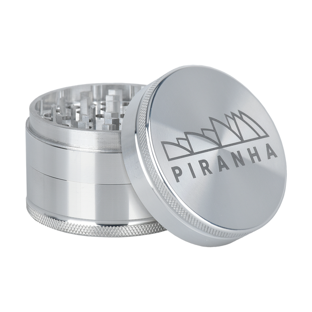 Piranha Aluminum Grinder | 3pc | 2.5" | Silver