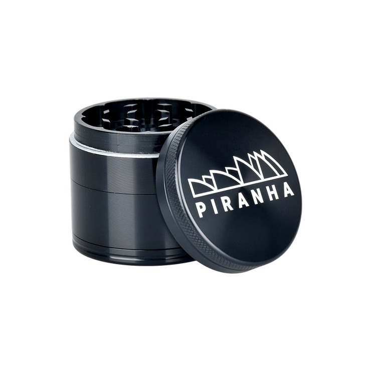 Piranha Aluminum Grinder | 4pc | 2" | Black