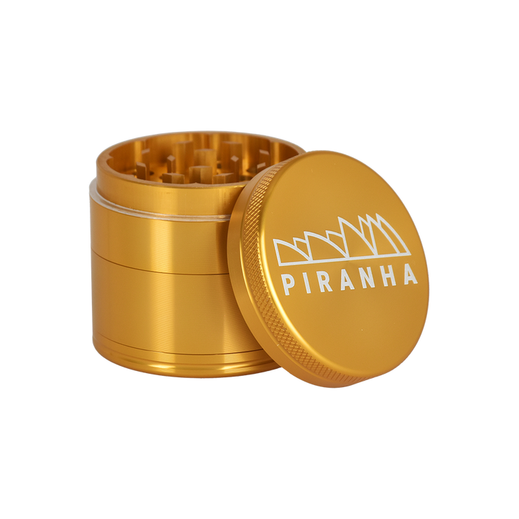 Piranha Aluminum Grinder | 4pc | 2" | Gold