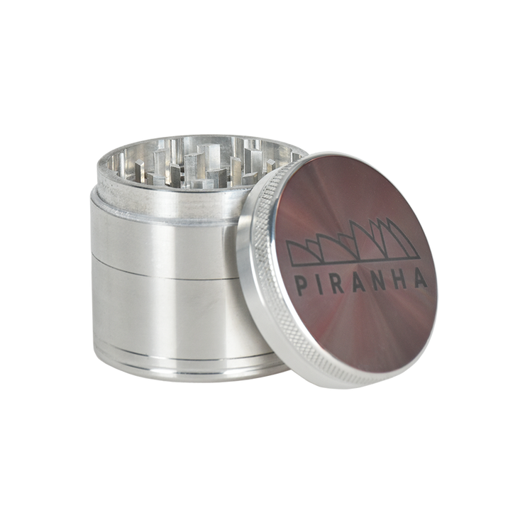 Piranha Aluminum Grinder | 4pc | 2" | Silver