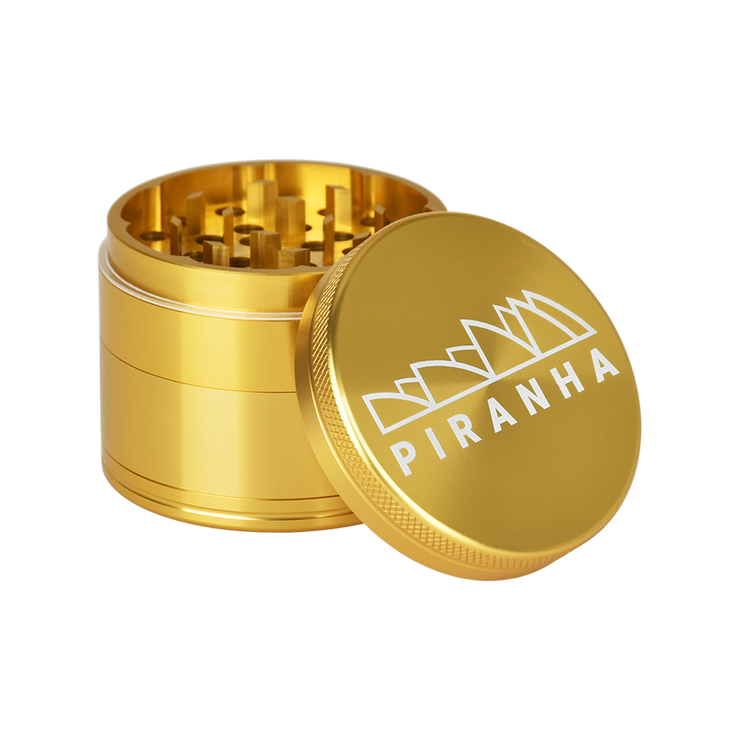 Piranha Aluminum Grinder | 4pc | 2.2" | Gold