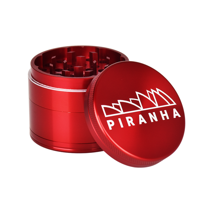 Piranha Aluminum Grinder | 4pc | 2.2" | Red