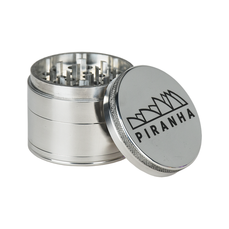 Piranha Aluminum Grinder | 4pc | 2.2" | Silver