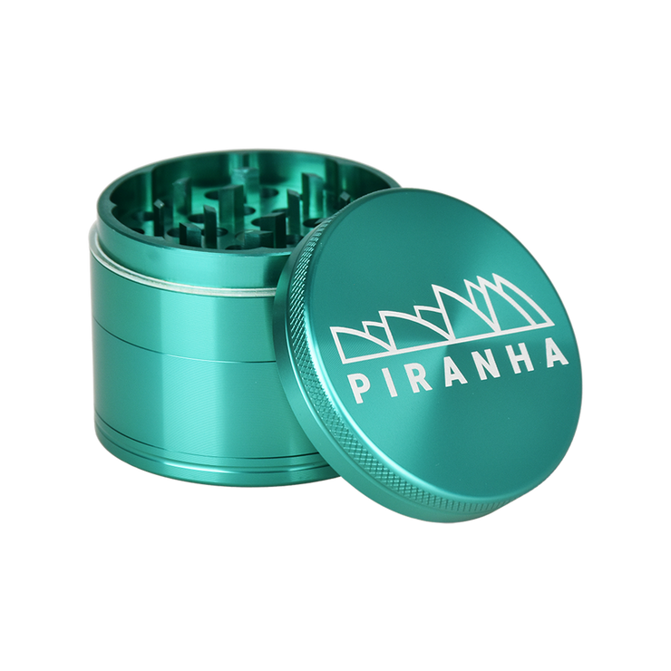 Piranha Aluminum Grinder | 4pc | 2.2" | Turquoise