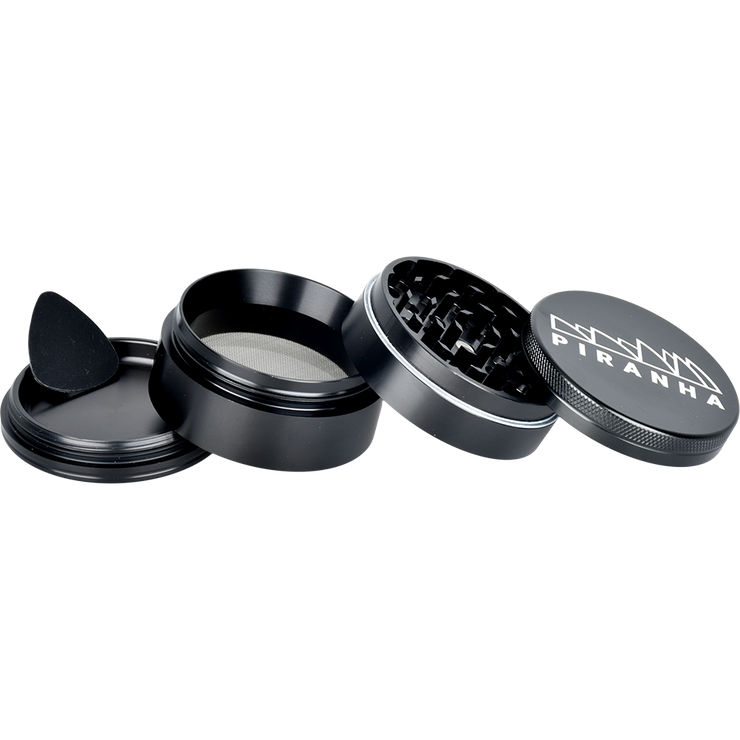 Piranha Aluminum Grinder | 4pc | 2.5" | Pieces Spread