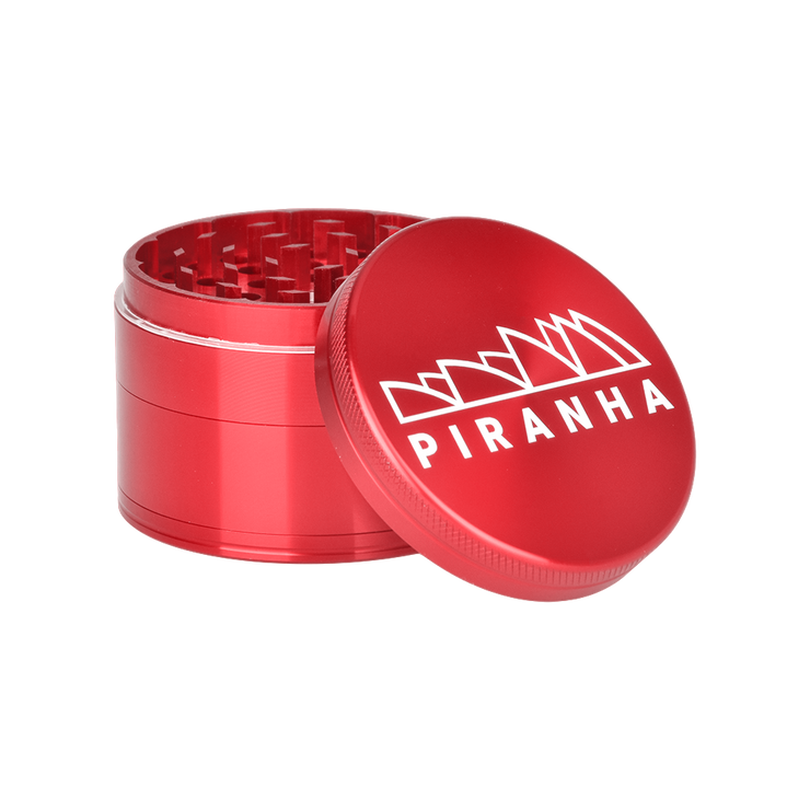 Piranha Aluminum Grinder | 4pc | 2.5" | Red