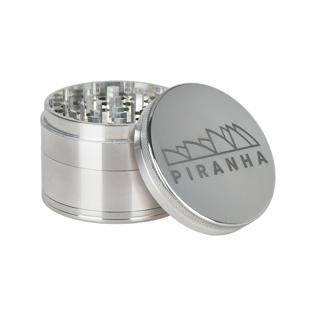 Piranha Aluminum Grinder | 4pc | 2.5" | Silver