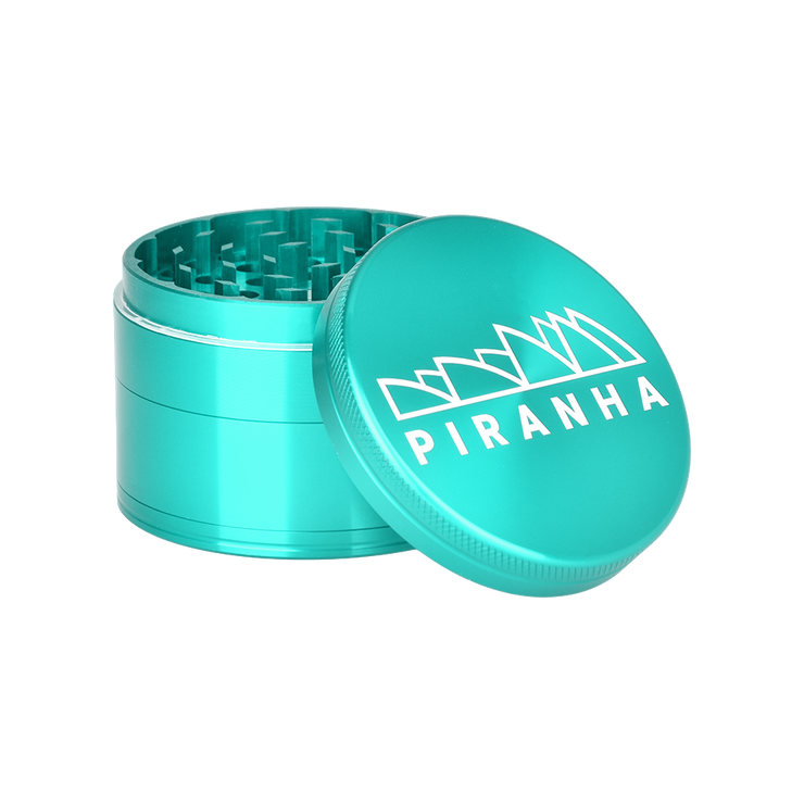 Piranha Aluminum Grinder | 4pc | 2.5" | Turquoise