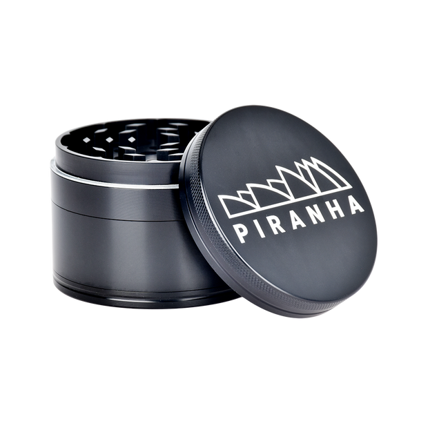 Piranha Aluminum Grinder | 4pc | 3" | Black