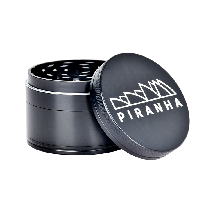 Piranha Aluminum Grinder | 4pc | 3" | Black