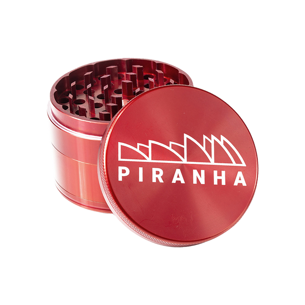 Piranha Aluminum Grinder | 4pc | 3" | Red