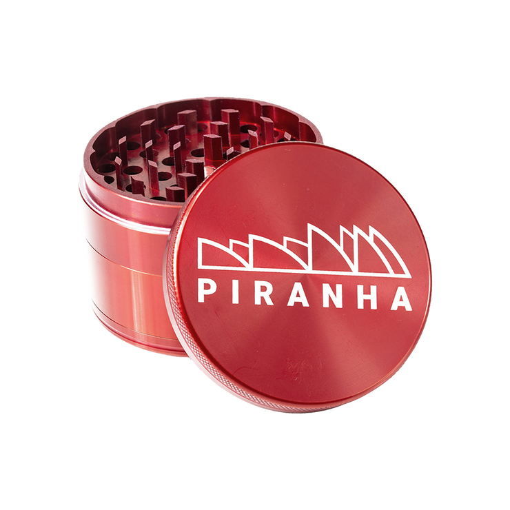 Piranha Aluminum Grinder | 4pc | 3" | Red