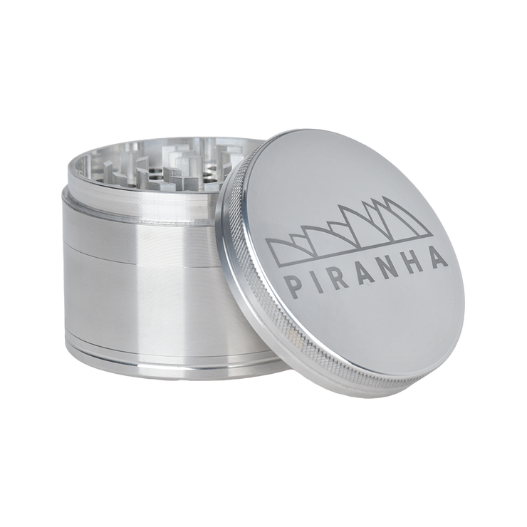 Piranha Aluminum Grinder | 4pc | 3" | Silver