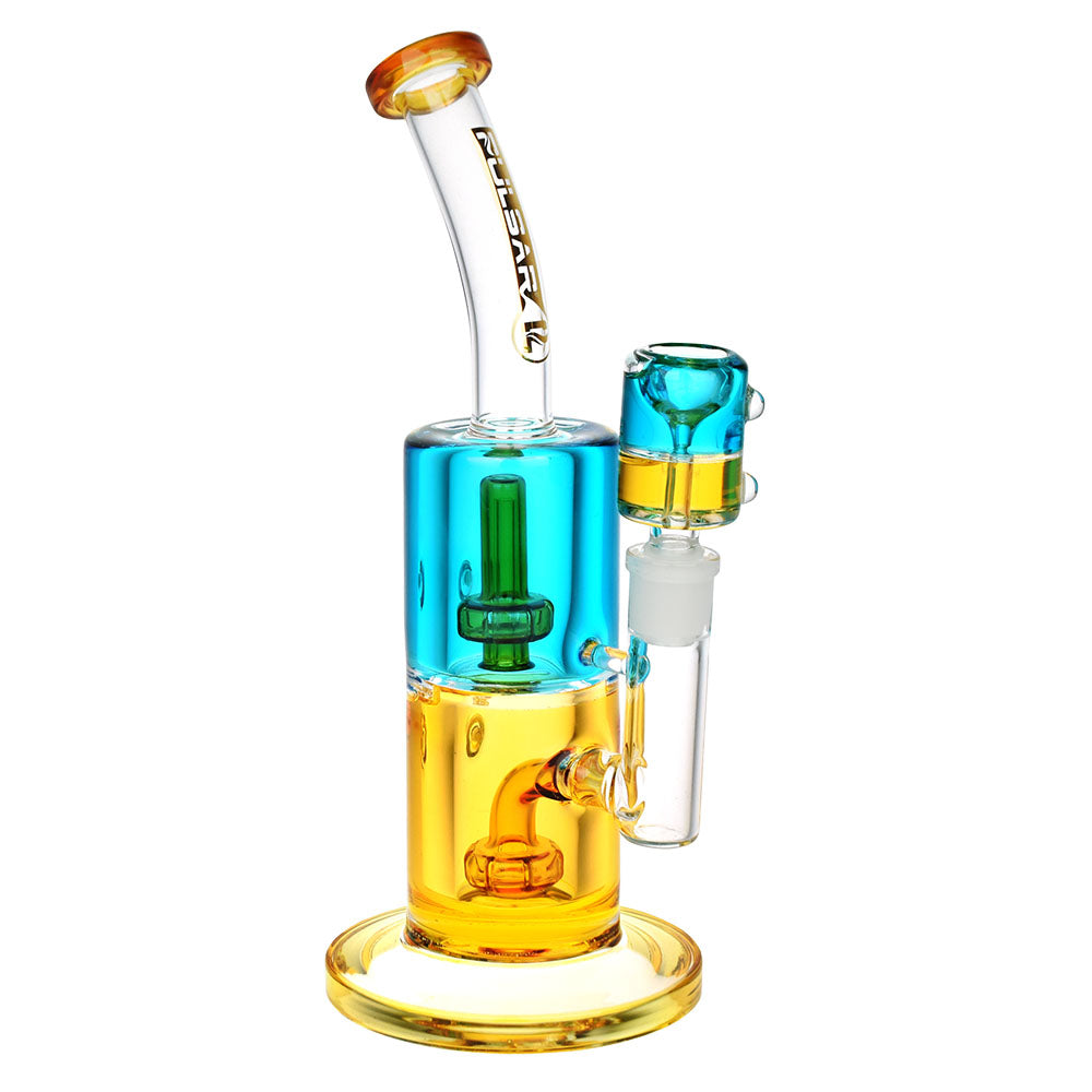 12 Glycerine Filled Inline Glass Water Pipe