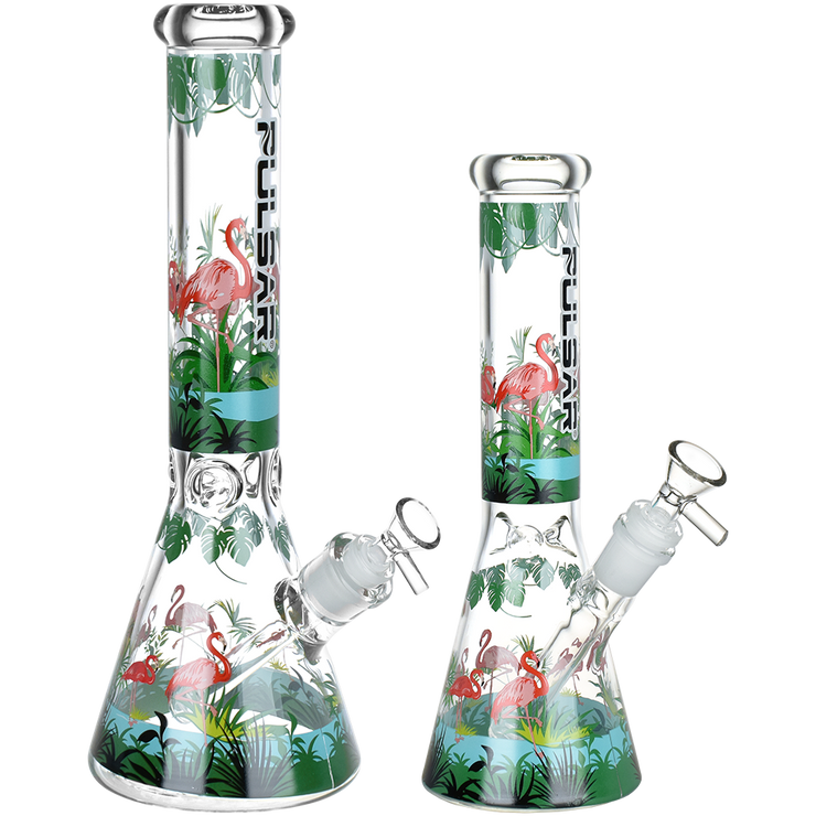 Pulsar Chillin' Flamingos Beaker Bong | Group