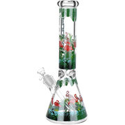 Pulsar Chillin' Flamingos Beaker Bong | Large Size | Back View