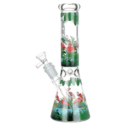 Pulsar Chillin' Flamingos Beaker Bong | Medium Size | Back View