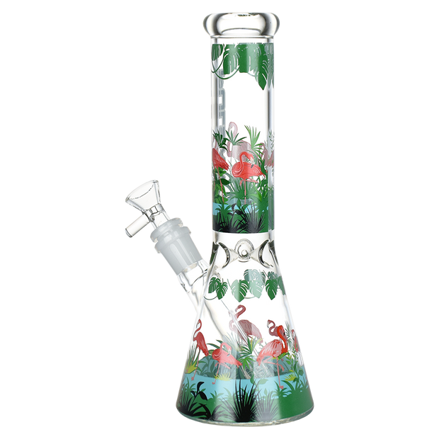 Pulsar Chillin' Flamingos Beaker Bong | Medium Size | Back View