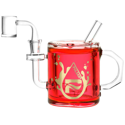 Pulsar Coffee Cup Glycerin Dab Rig | Red