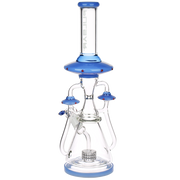 Pulsar Far-Out Visitors Recycler Bong | Blue | Back View