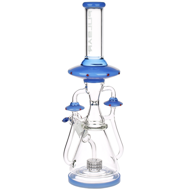 Pulsar Far-Out Visitors Recycler Bong | Blue | Back View