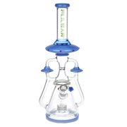 Pulsar Far-Out Visitors Recycler Bong | Blue | Front View