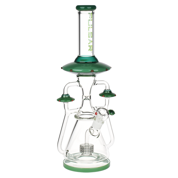 Pulsar Far-Out Visitors Recycler Bong | Green | Side View